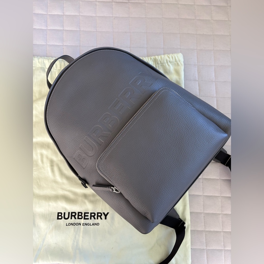 Burberry Charcoal Gray Minimalist Backpack with Embossed Branding - Abbeydale - Picture 2 of 11